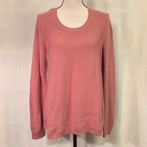 Madewell blush pink Riverside textured cotton blend crewneck knit sweater
